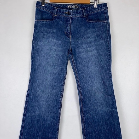 New York & Company Low Rise Skinny Flare Denim Blue Jeans size 8 EUC - Picture 1 of 6